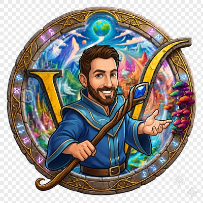 Gregwise as a wizard, your magical guide through the World of Wim.