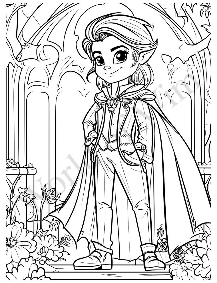 Bruce Vein — a sample coloring page from the World of Wim series
