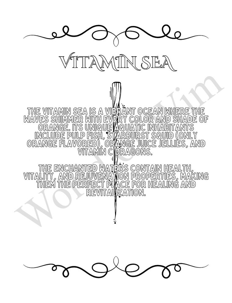 Vitamin Sea, a story-and-coloring page from Wonders of Wim